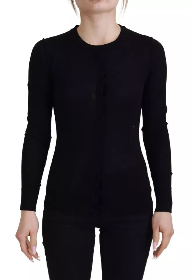 Dolce & Gabbana Black Crewneck Long Sleeves Pullover Women's Sweater (Pre-Owned)