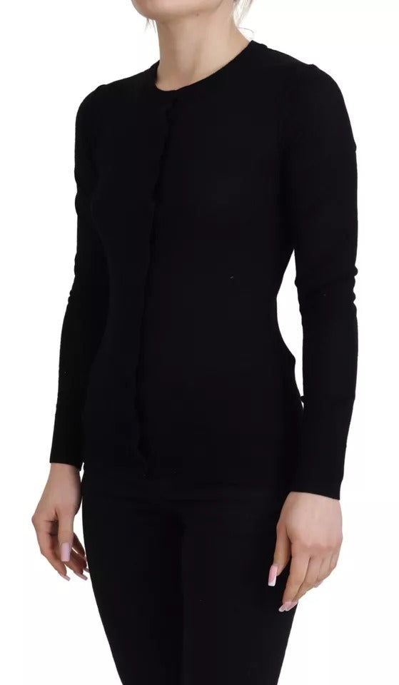 Dolce & Gabbana Black Crewneck Long Sleeves Pullover Women's Sweater (Pre-Owned)