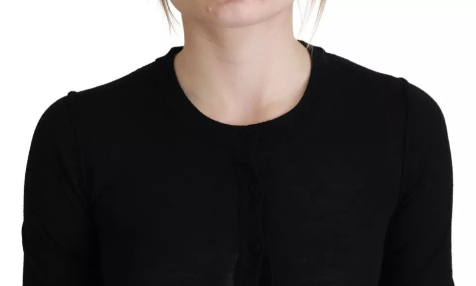 Dolce & Gabbana Black Crewneck Long Sleeves Pullover Women's Sweater (Pre-Owned)