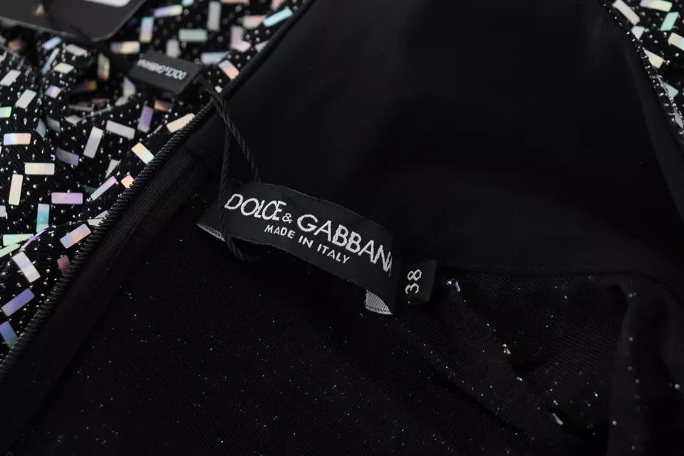 Dolce & Gabbana Black Embellished Nylon Bodycon Mini Women's Dress (Pre-Owned)