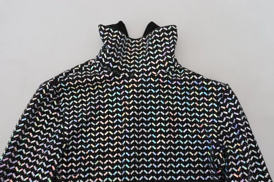Dolce & Gabbana Black Embellished Nylon Bodycon Mini Women's Dress (Pre-Owned)