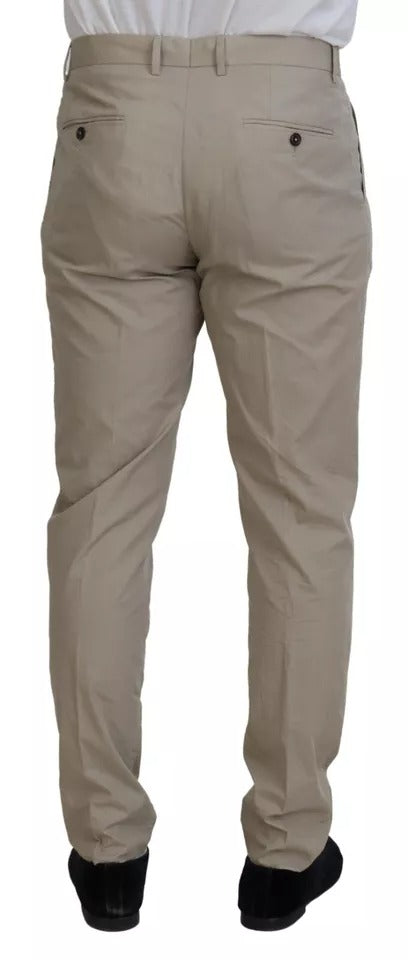 Dolce & Gabbana Beige Cotton Chino Men Formal Men's Pants (Pre-Owned)