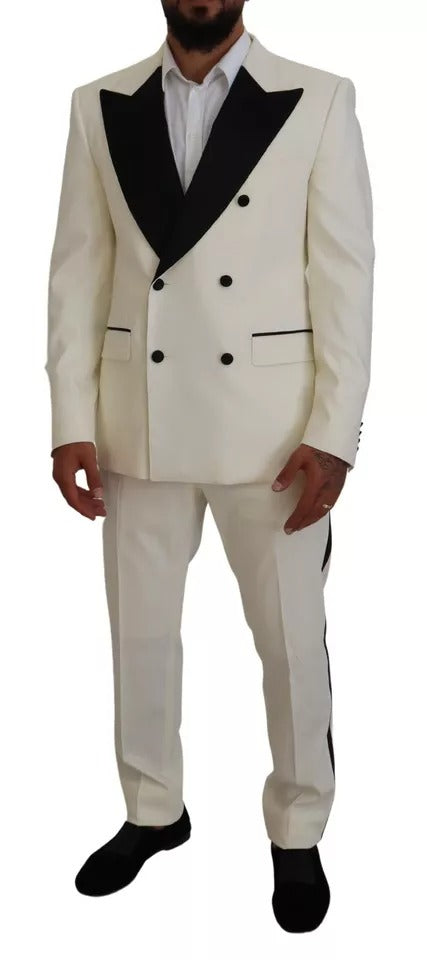 Dolce & Gabbana White Double Breasted 2 Piece SICILIA Men's Suit (Pre-Owned)