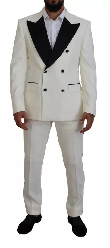 Dolce & Gabbana White Double Breasted 2 Piece SICILIA Men's Suit (Pre-Owned)