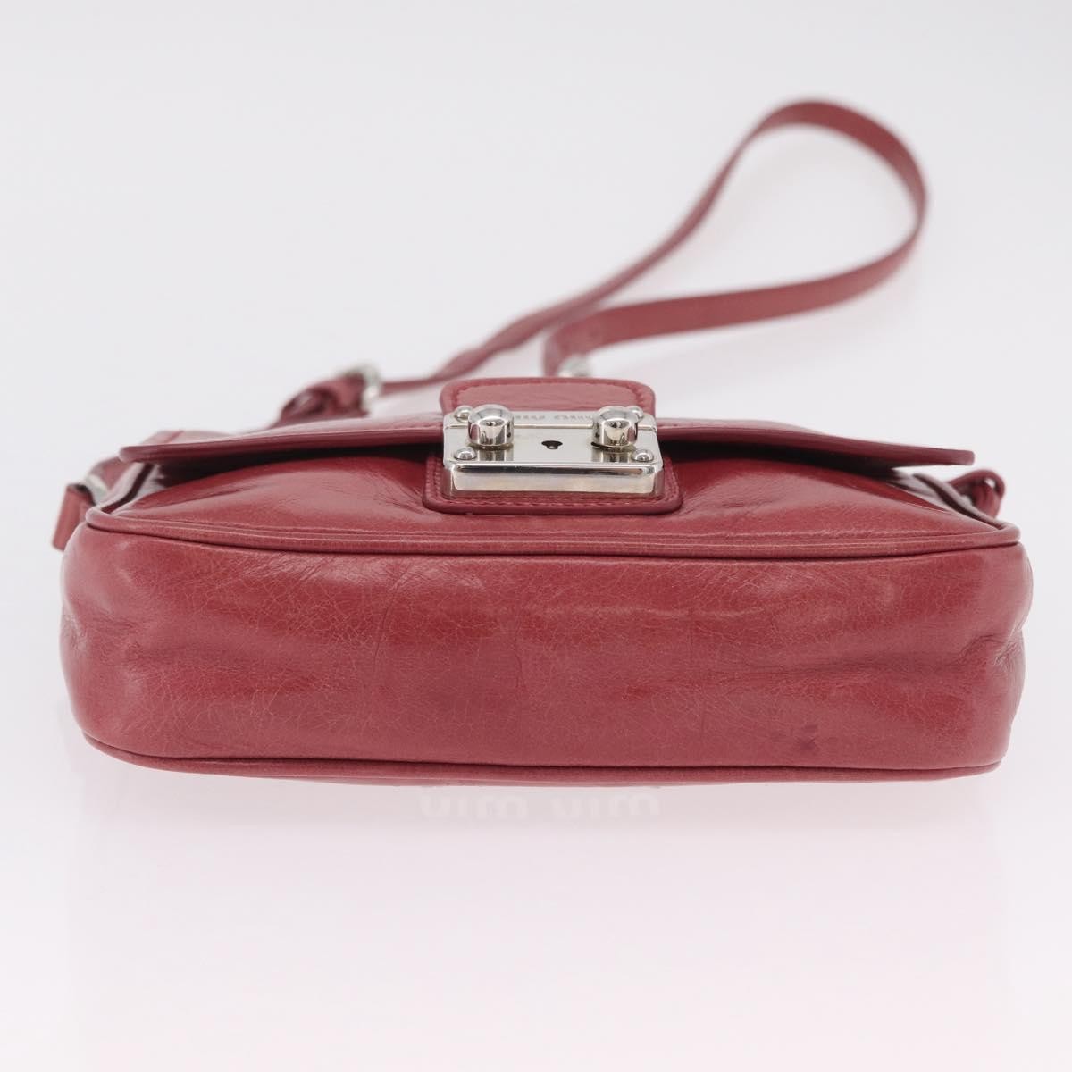 Miu Miu Madras Shoulder Leather Pink Leather Crossbody Bag Bag (Pre-Owned)
