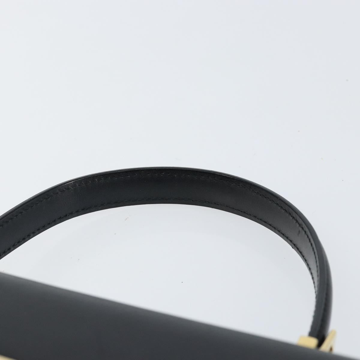 Salvatore Ferragamo Gancini Convertible Top Handle Leather Black Leather Handbag (Pre-Owned)