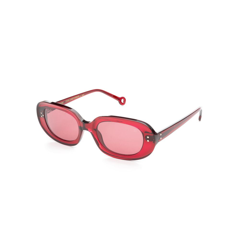 Hally&Son Burgundy Acetate Women's Sunglasses