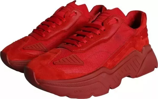 Dolce & Gabbana Red Leather Daymaster Low Top Sneakers Men's Shoes (Pre-Owned)