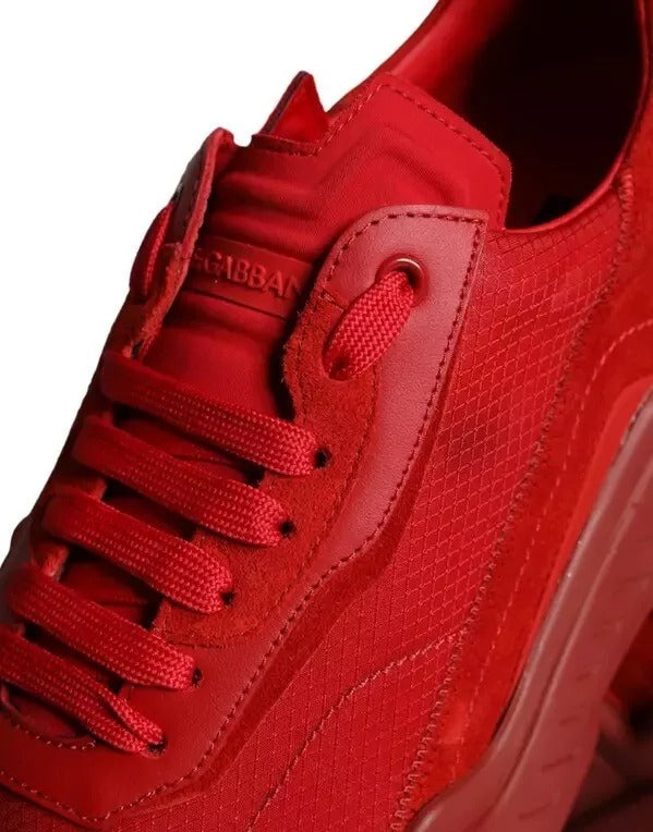 Dolce & Gabbana Red Leather Daymaster Low Top Sneakers Men's Shoes (Pre-Owned)