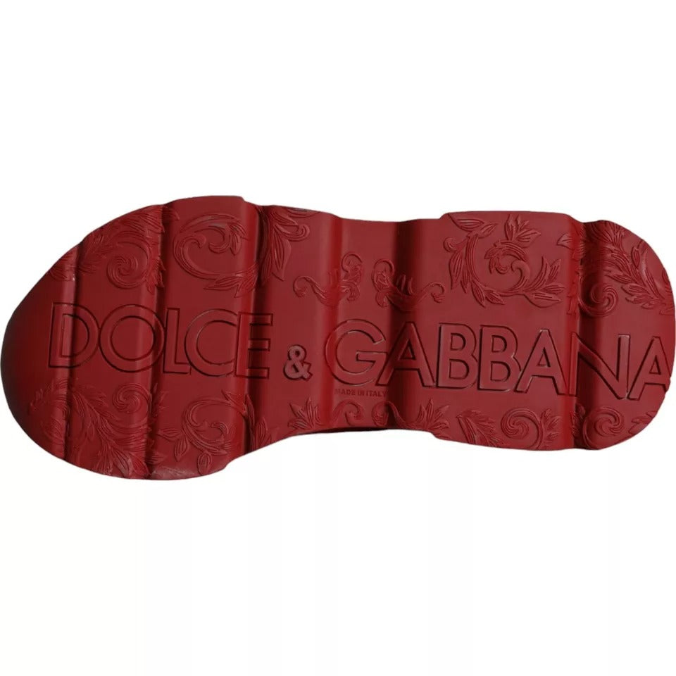 Dolce & Gabbana Red Leather Daymaster Low Top Sneakers Men's Shoes (Pre-Owned)