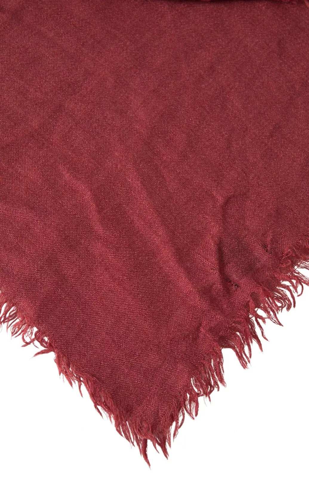 Dolce & Gabbana Maroon Cashmere Knit Wrap Shawl Fringe Scarf (Pre-Owned)