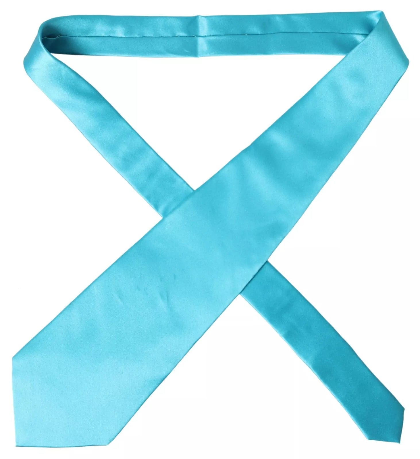 Dolce & Gabbana Light Blue 100% Silk Wide Mens Men's Necktie (Pre-Owned)