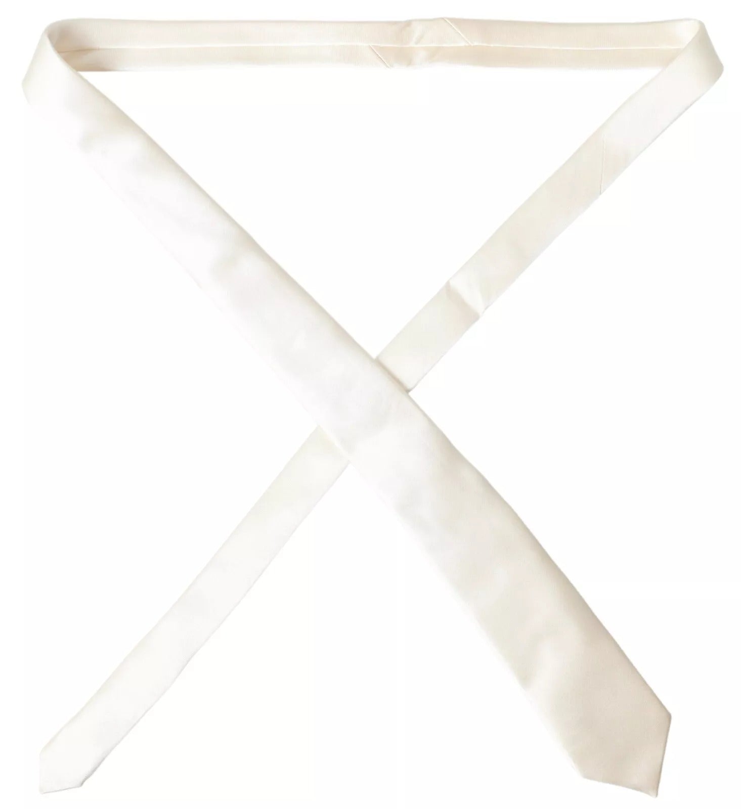 Dolce & Gabbana Off White Satin Silk Classic Men Necktie (Pre-Owned)