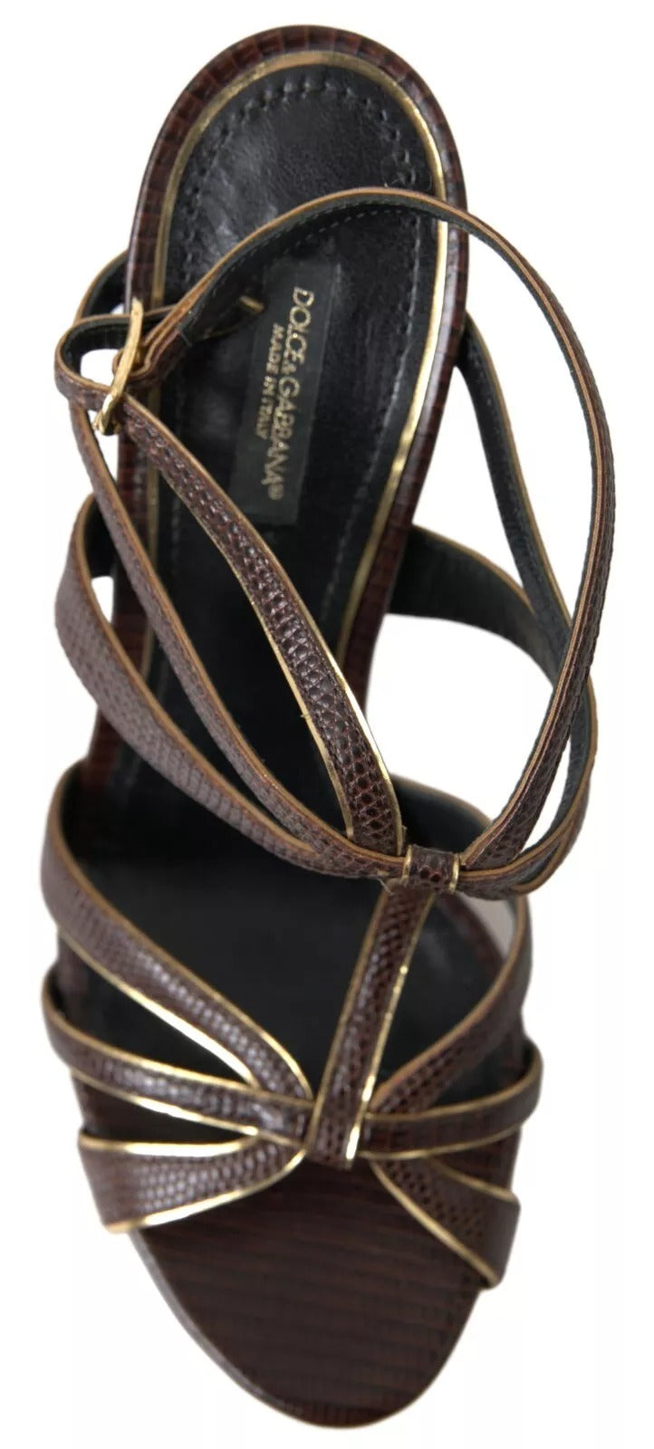 Dolce & Gabbana Brown Ankle Strap Stiletto Heels Sandals Women's Shoes (Pre-Owned)