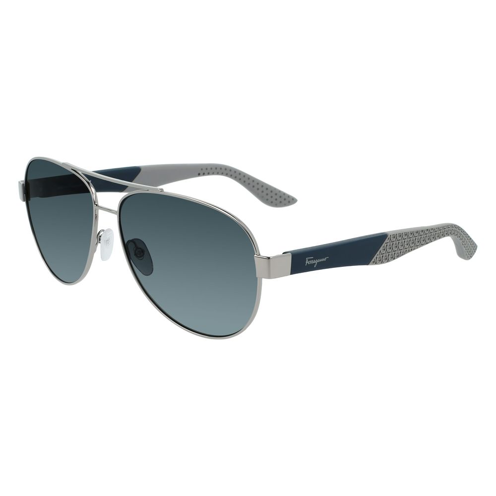 Ferragamo Gray Metal Men's Sunglasses