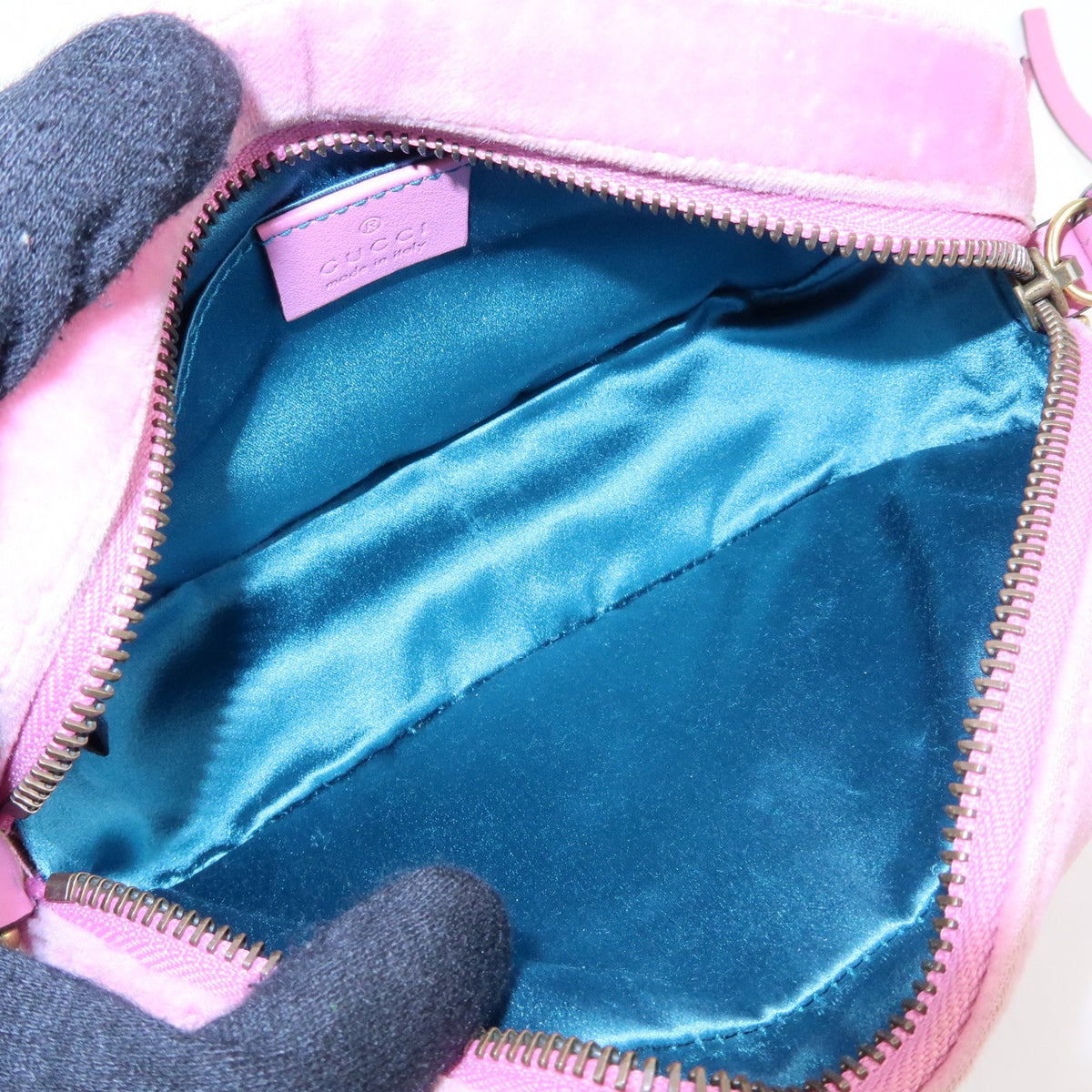 Gucci Gg Marmont Crystal Embellished Matelasse Velvet Pink Velvet Shoulder Bag Bag (Pre-Owned)