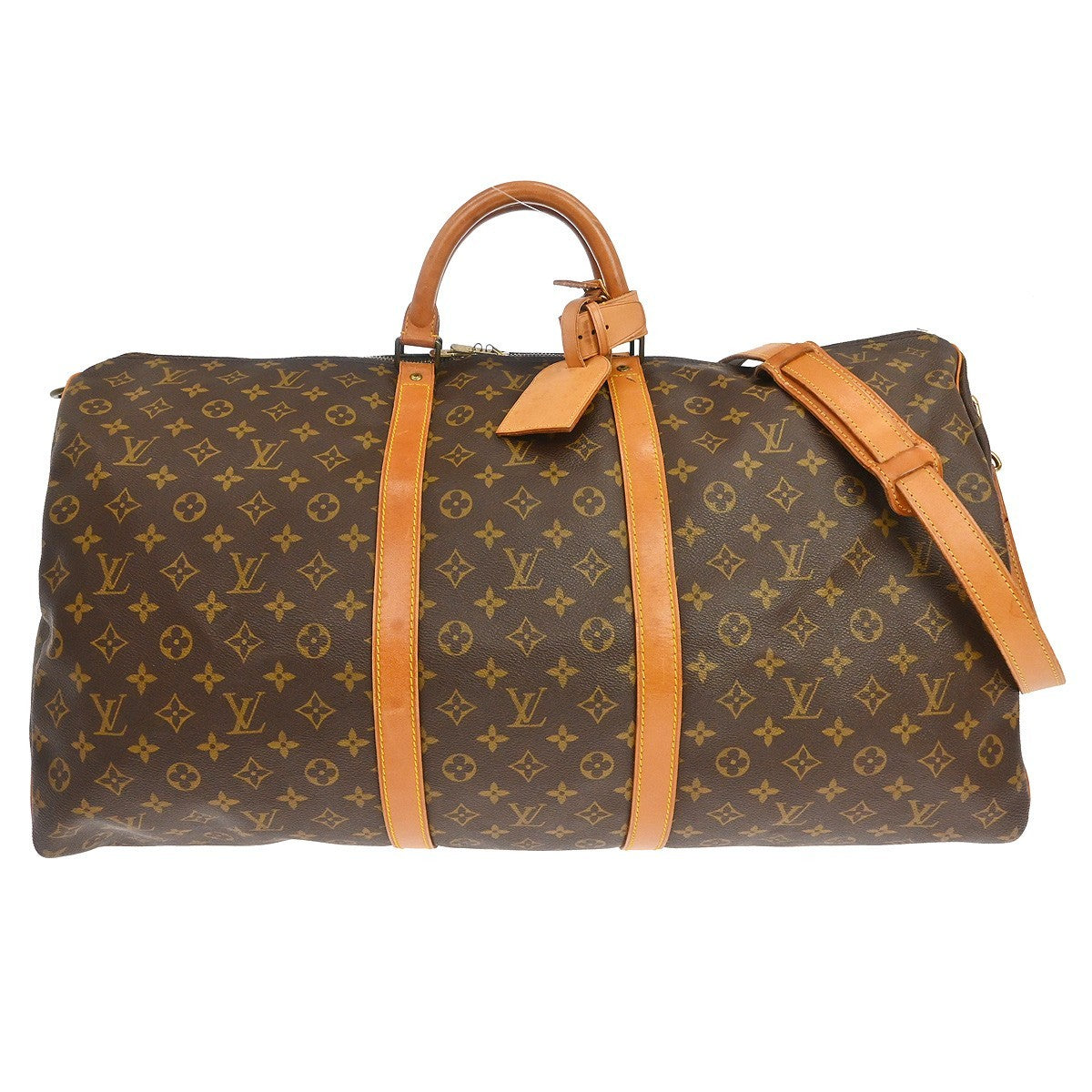 Louis Vuitton Keepall Bandoulière Monogram Brown Canvas Travel Bag Bag (Pre-Owned)