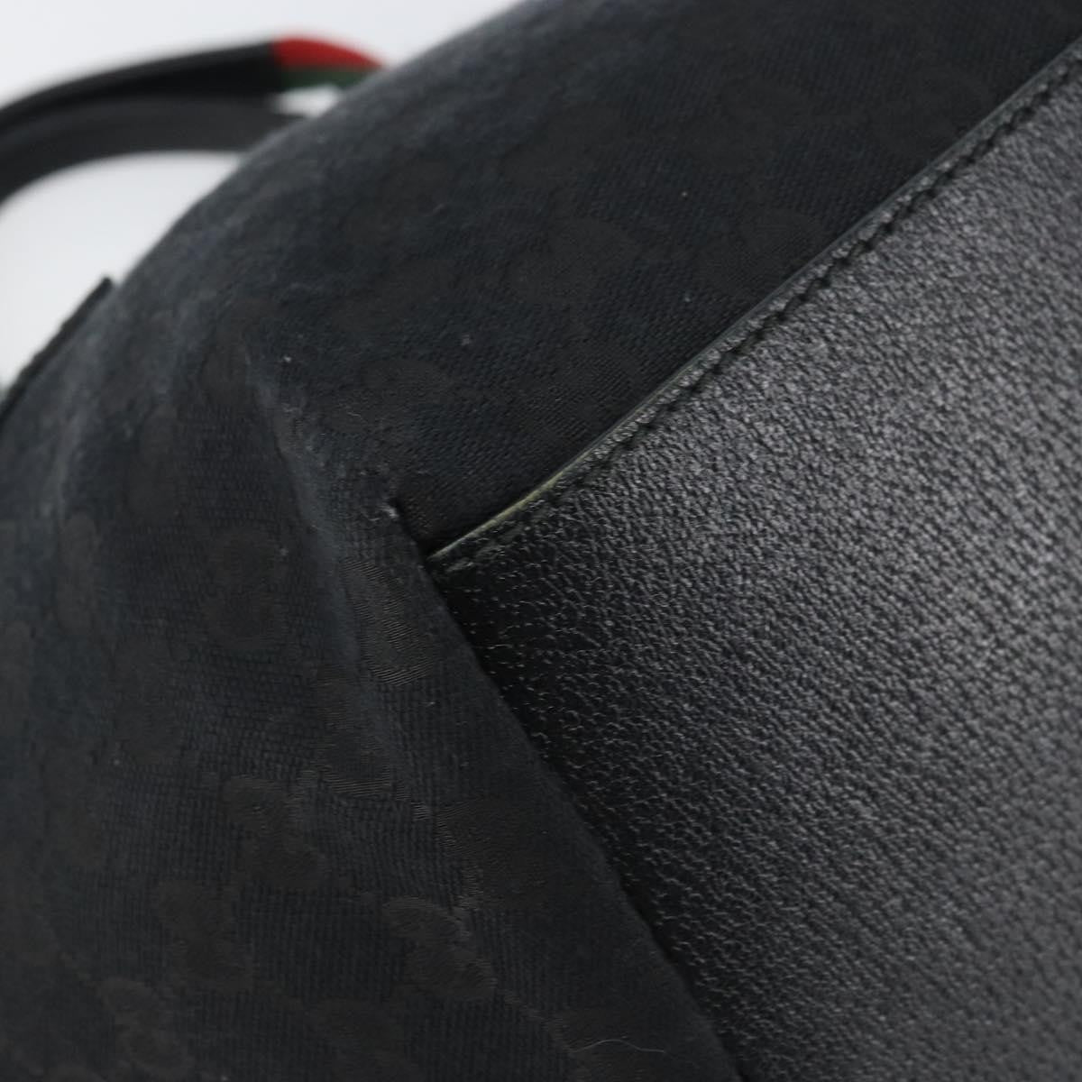 Gucci Web Zip Tote Gg Canvas And Leather Black Canvas Tote Bag Bag (Pre-Owned)