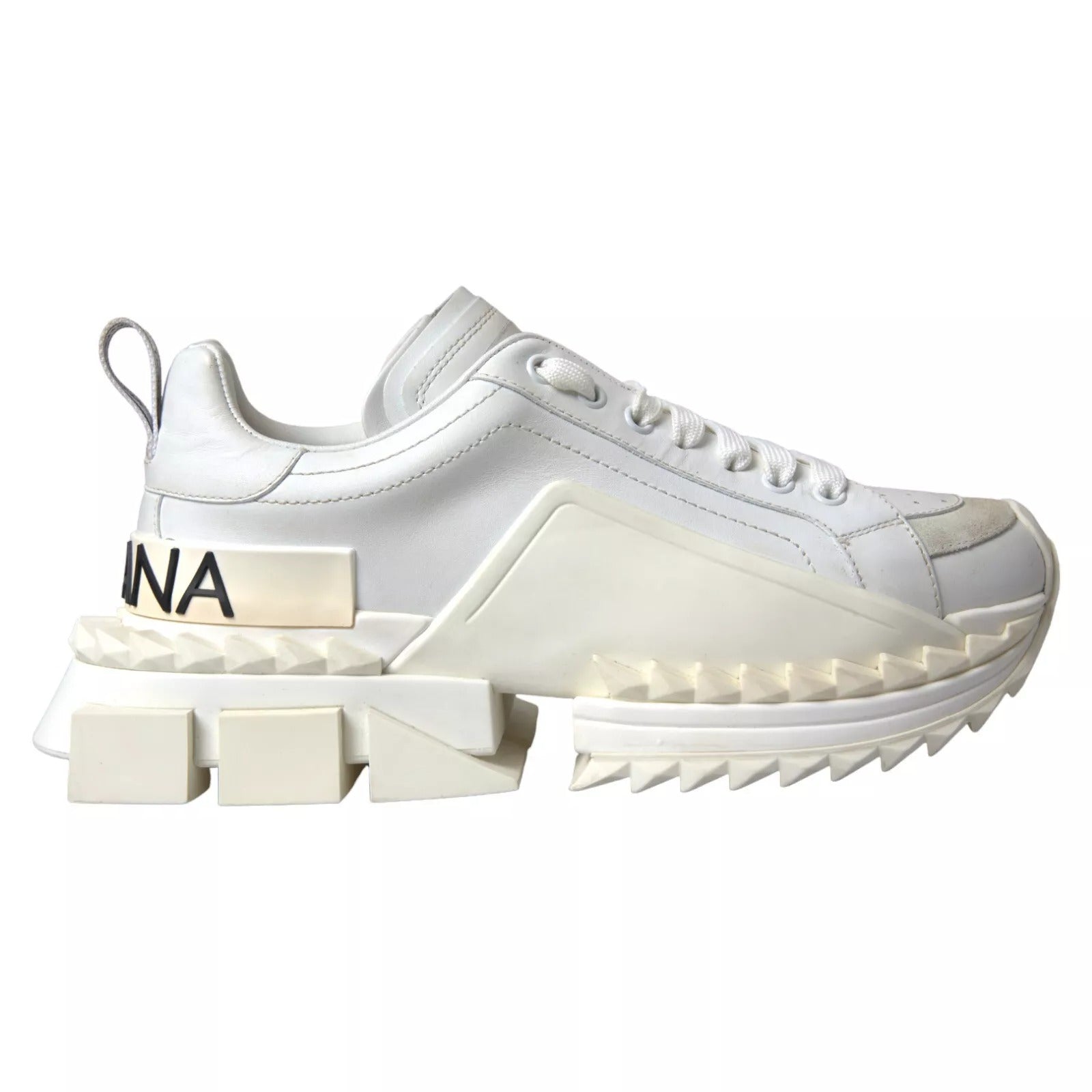 Dolce & Gabbana White Leather Super Queen Women Women's Sneakers (Pre-Owned)