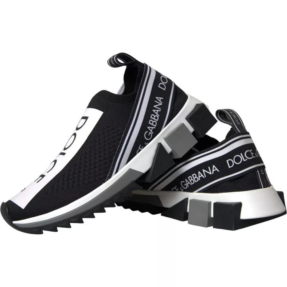 Dolce & Gabbana Black White Slip On Sorrento Sneakers Women's Shoes (Pre-Owned)