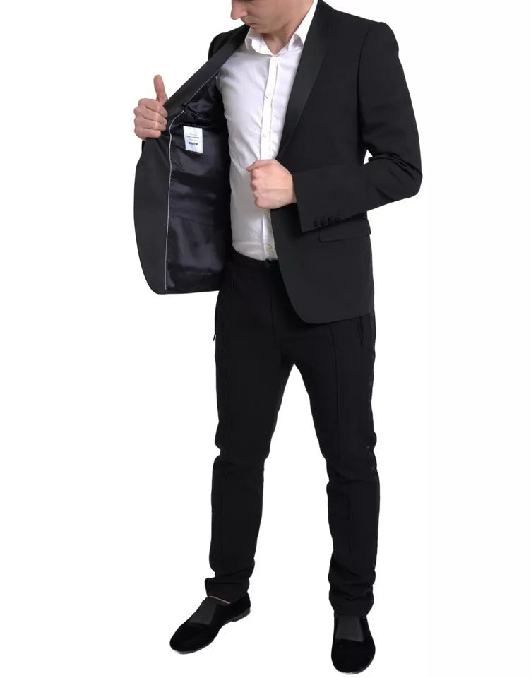 Dolce & Gabbana Black Wool Single Breasted MARTINI Men's Blazerclothing