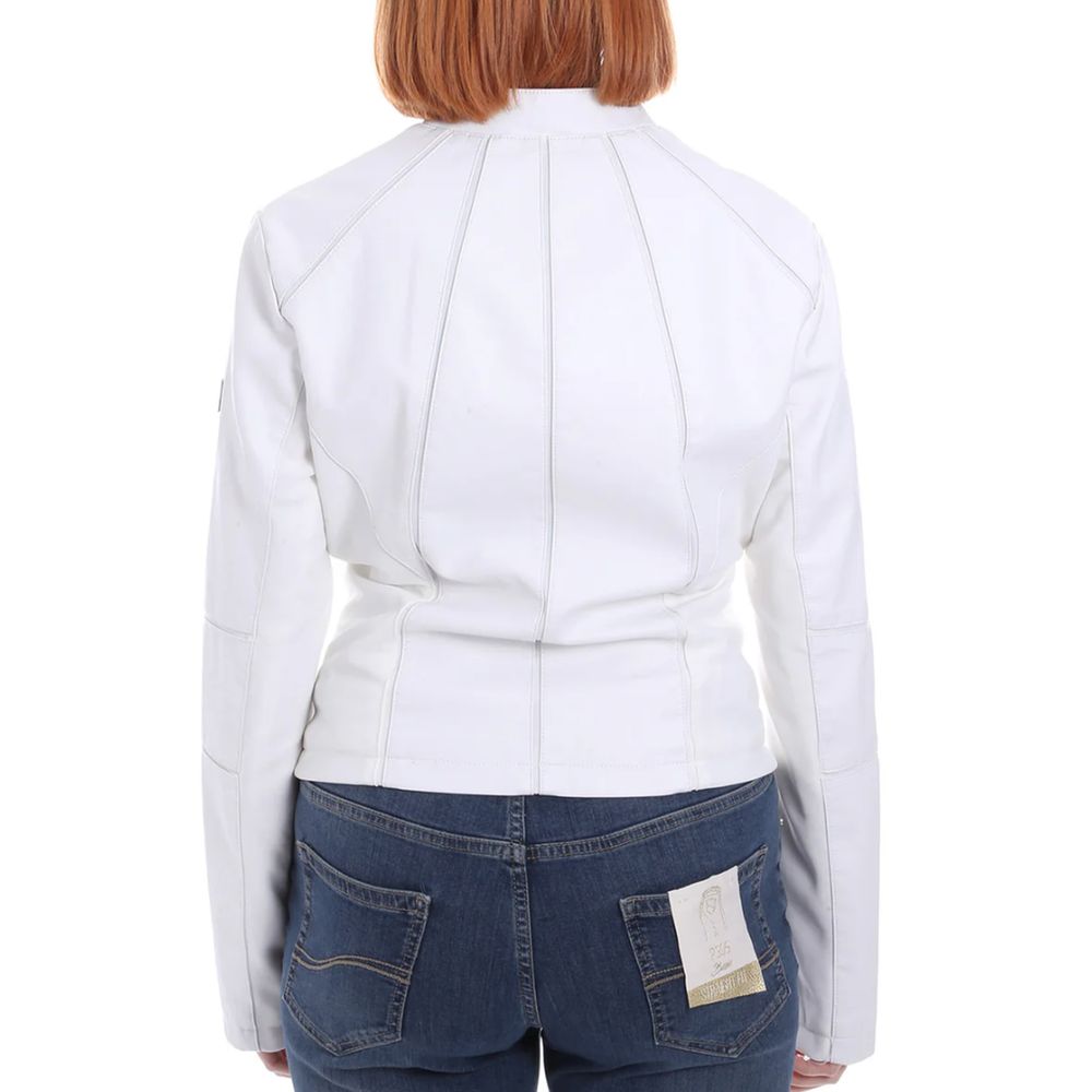 Yes Zee White Polyethylene Jackets & Women's Coat