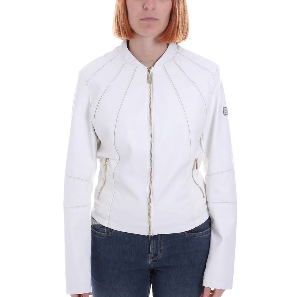 Yes Zee White Polyethylene Jackets & Women's Coat