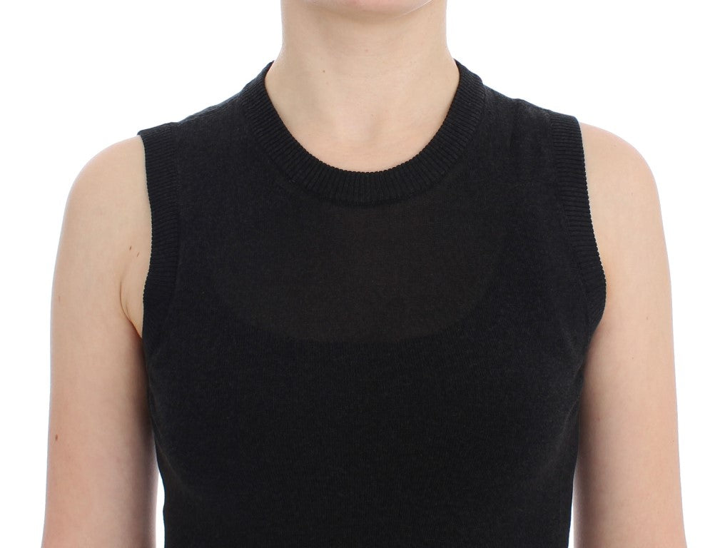 Dolce & Gabbana Black Sleeveless Crewneck Vest Women's Pullover