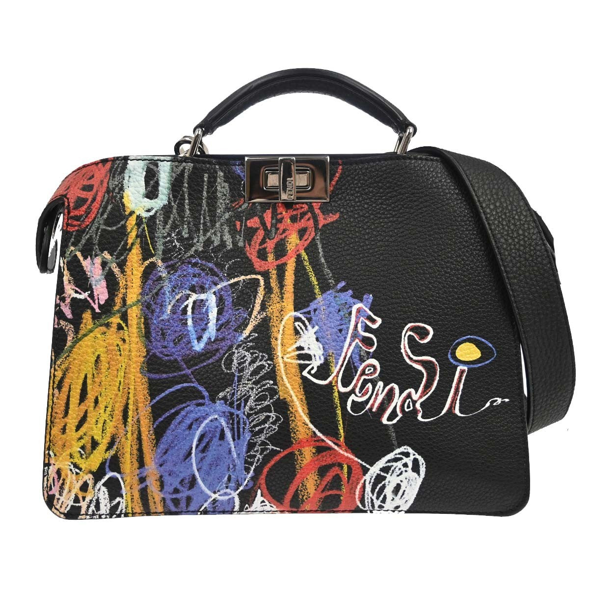 Fendi Peekaboo Iseeu Printed Leather Multicolour Leather Handbag (Pre-Owned)