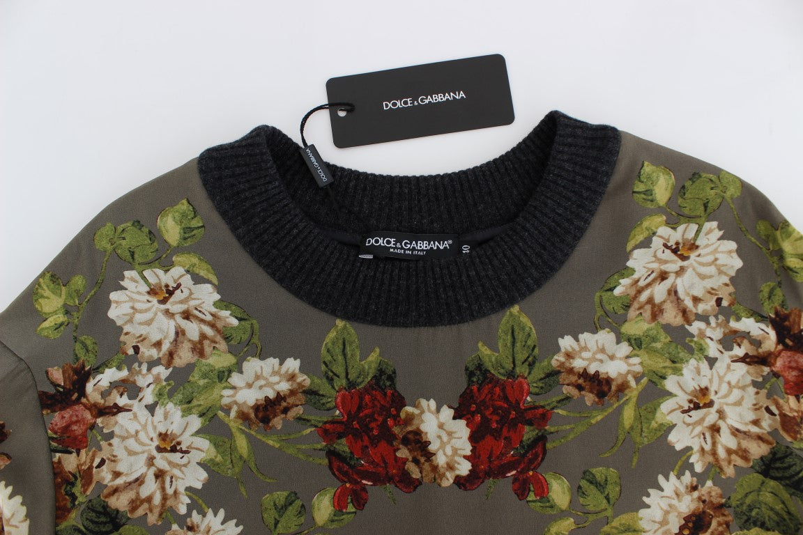 Dolce & Gabbana Enchanted Sicily Silk Crewneck Blouse Women's Sweater