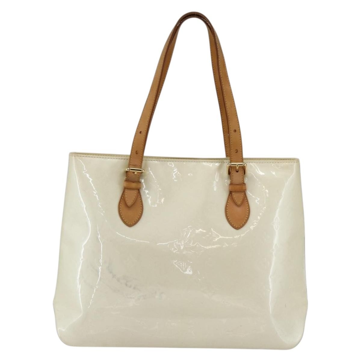 Louis Vuitton Brentwood Monogram Vernis Beige Patent_Leather Tote Bag Bag (Pre-Owned)