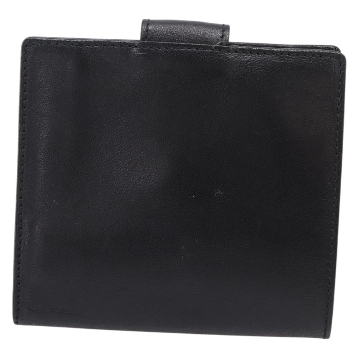 Christian Dior Bifold Card Holder Leather Black Leather Card Holders Accessory (Pre-Owned)