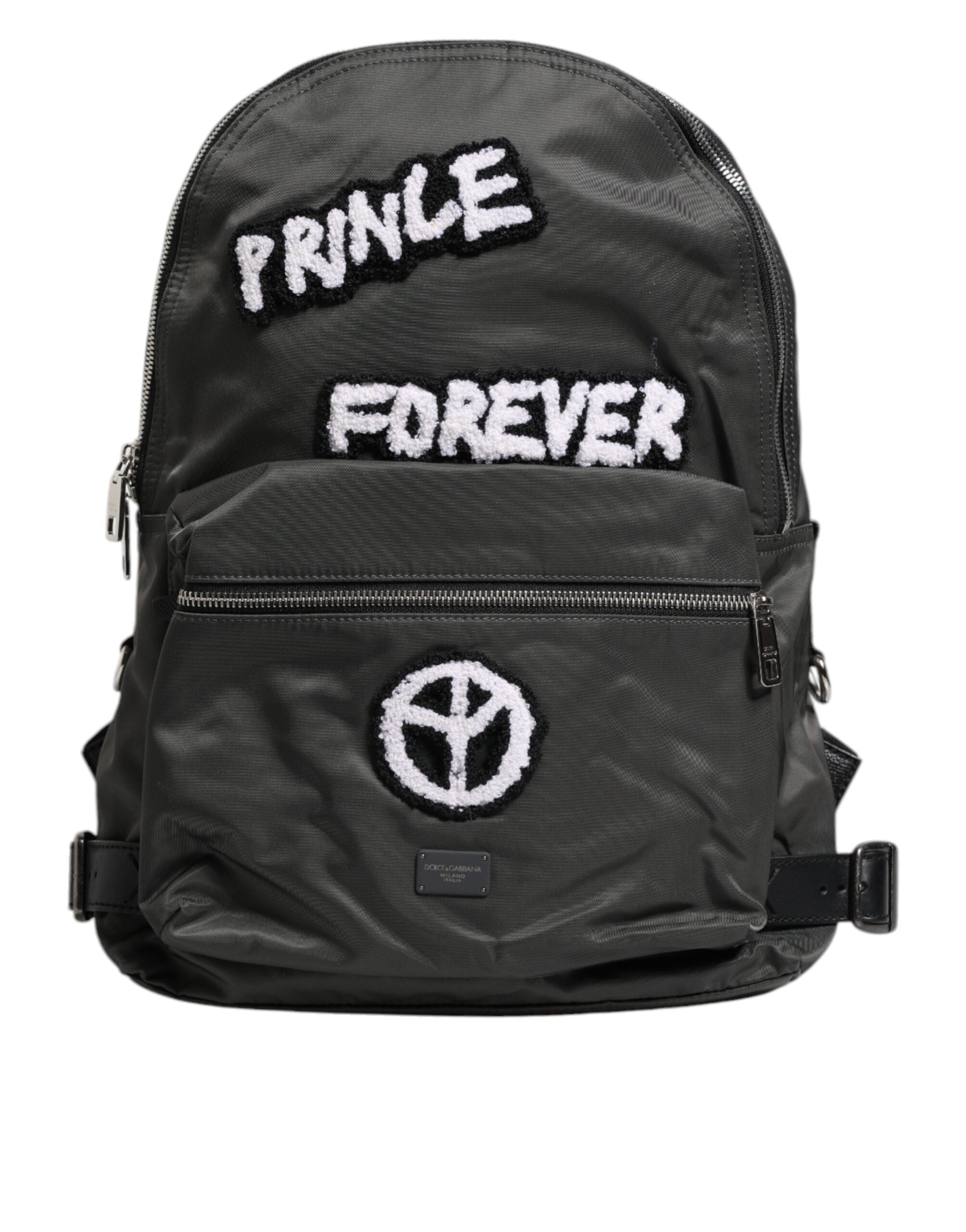 Dolce & Gabbana Gray Nylon Prince Forever School Travel Backpack Men's Bag