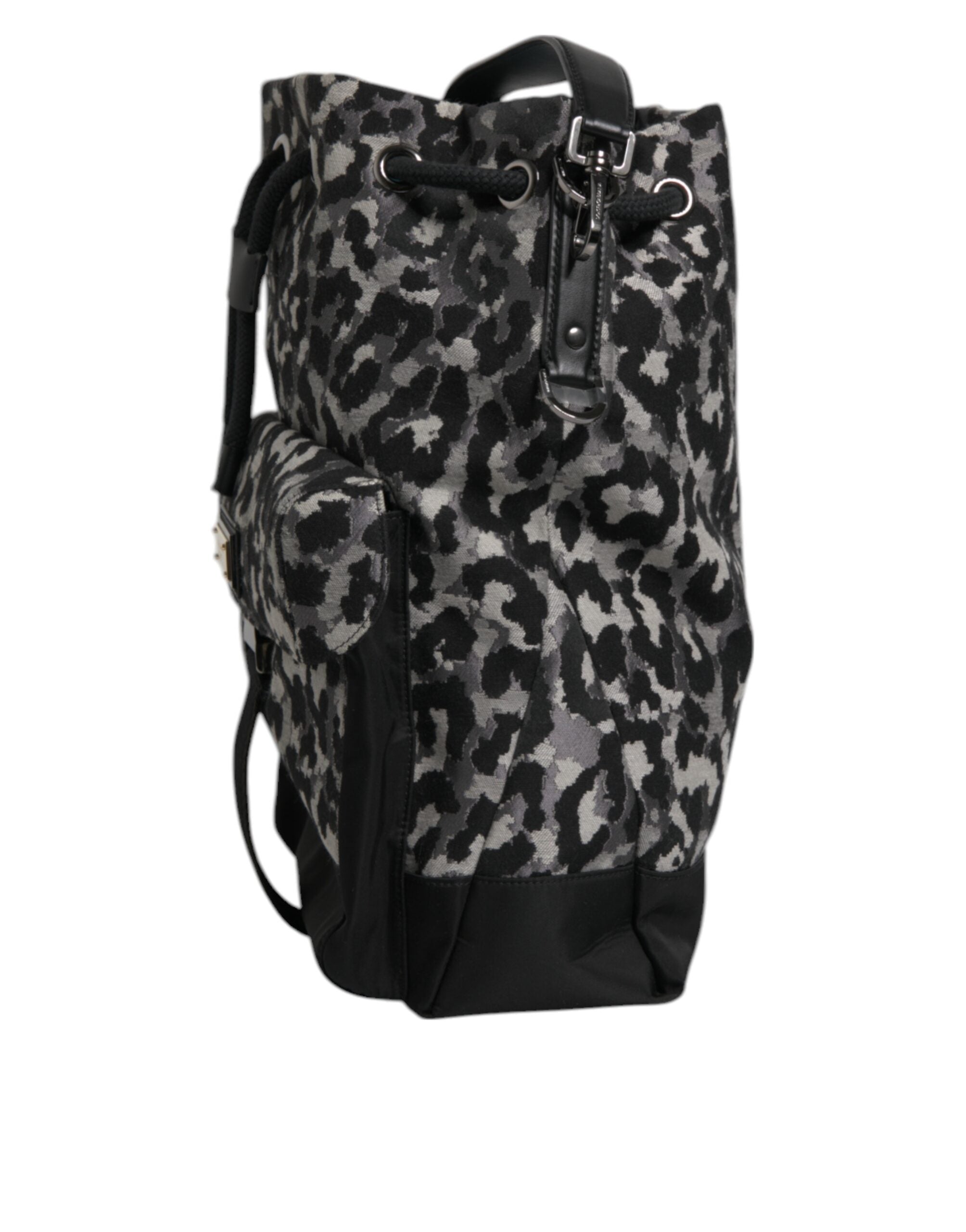 Dolce & Gabbana Multicolor Leopard Jacquard Hobo Crossbody Borse Men's Bag