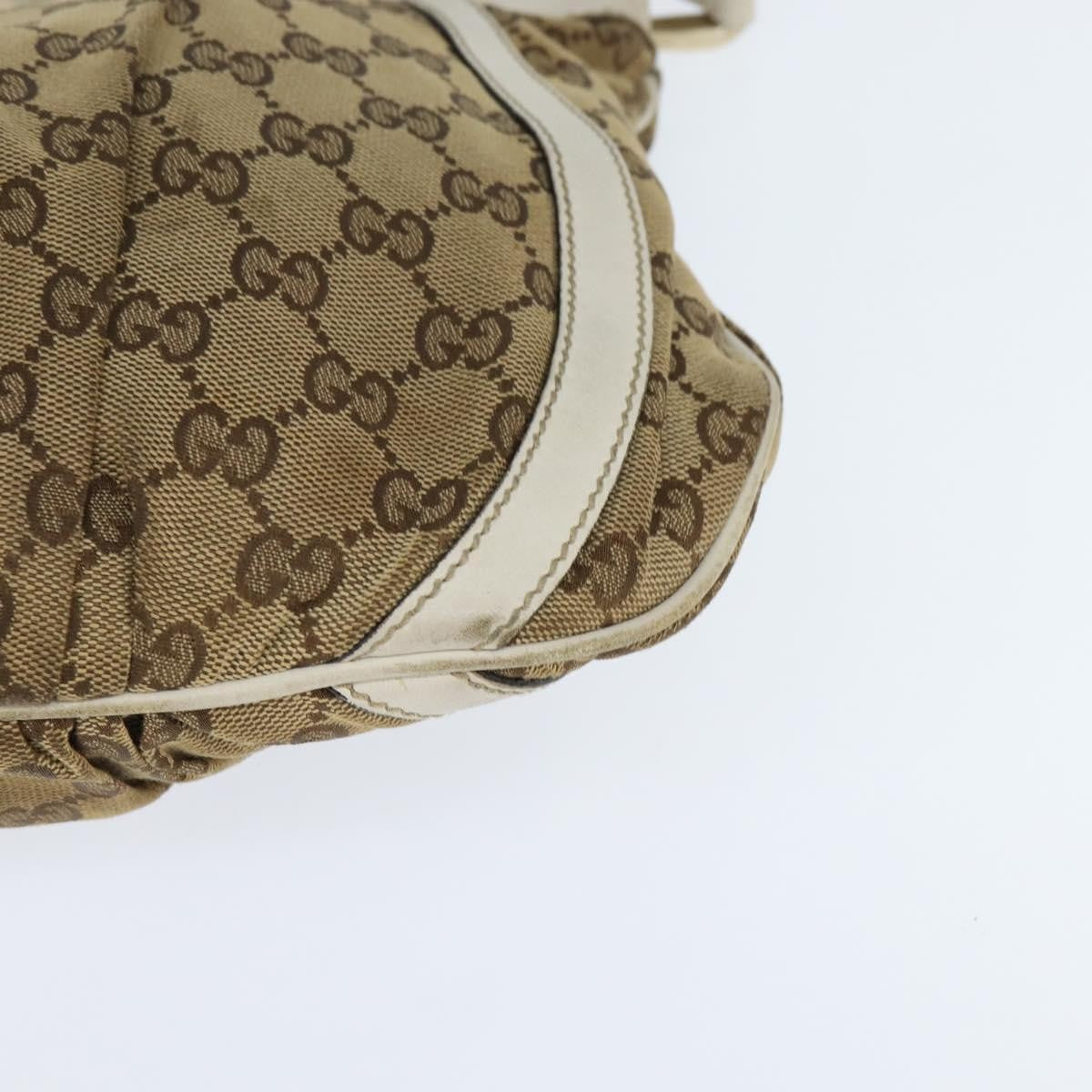 Gucci D Ring Messenger Gg Canvas And Leather Beige Canvas Shoulder Bag Bag (Pre-Owned)