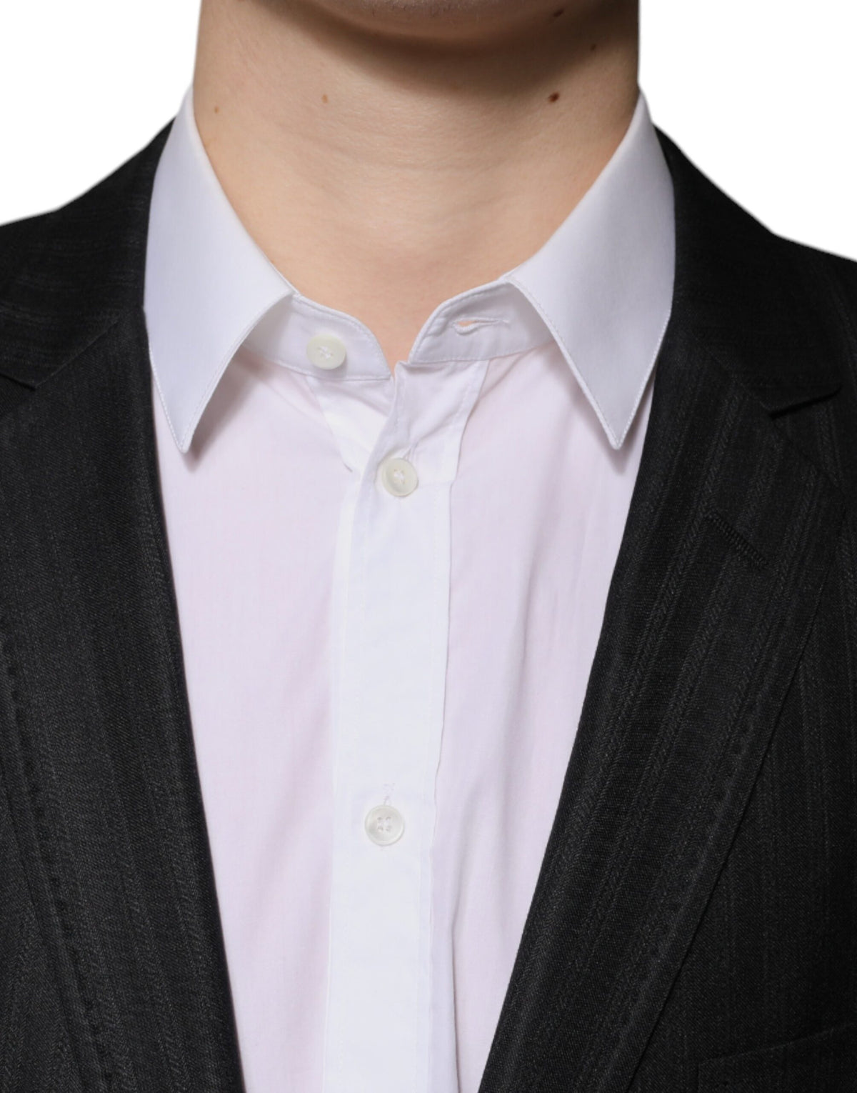 Dolce & Gabbana Dark Gray Stripe Wool Single Breasted Men's Blazer