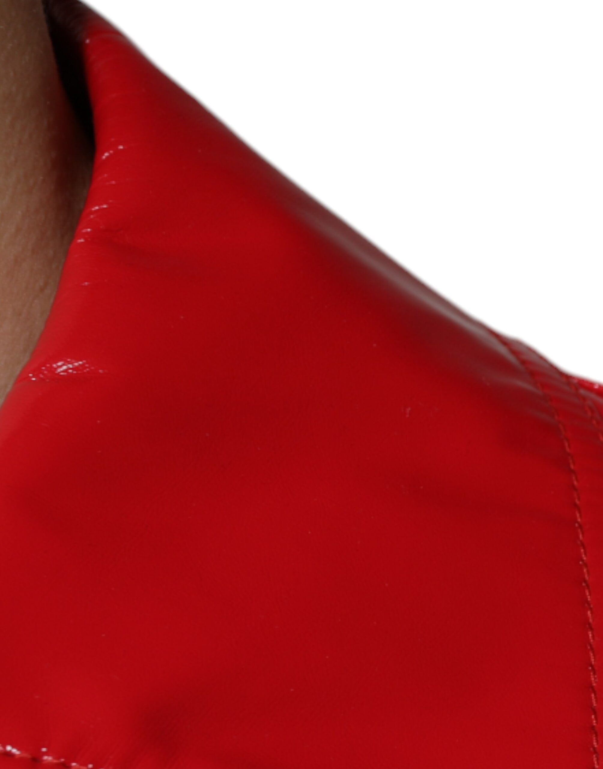 Dolce & Gabbana Red Polyester Button Down Collared Men's Jacket
