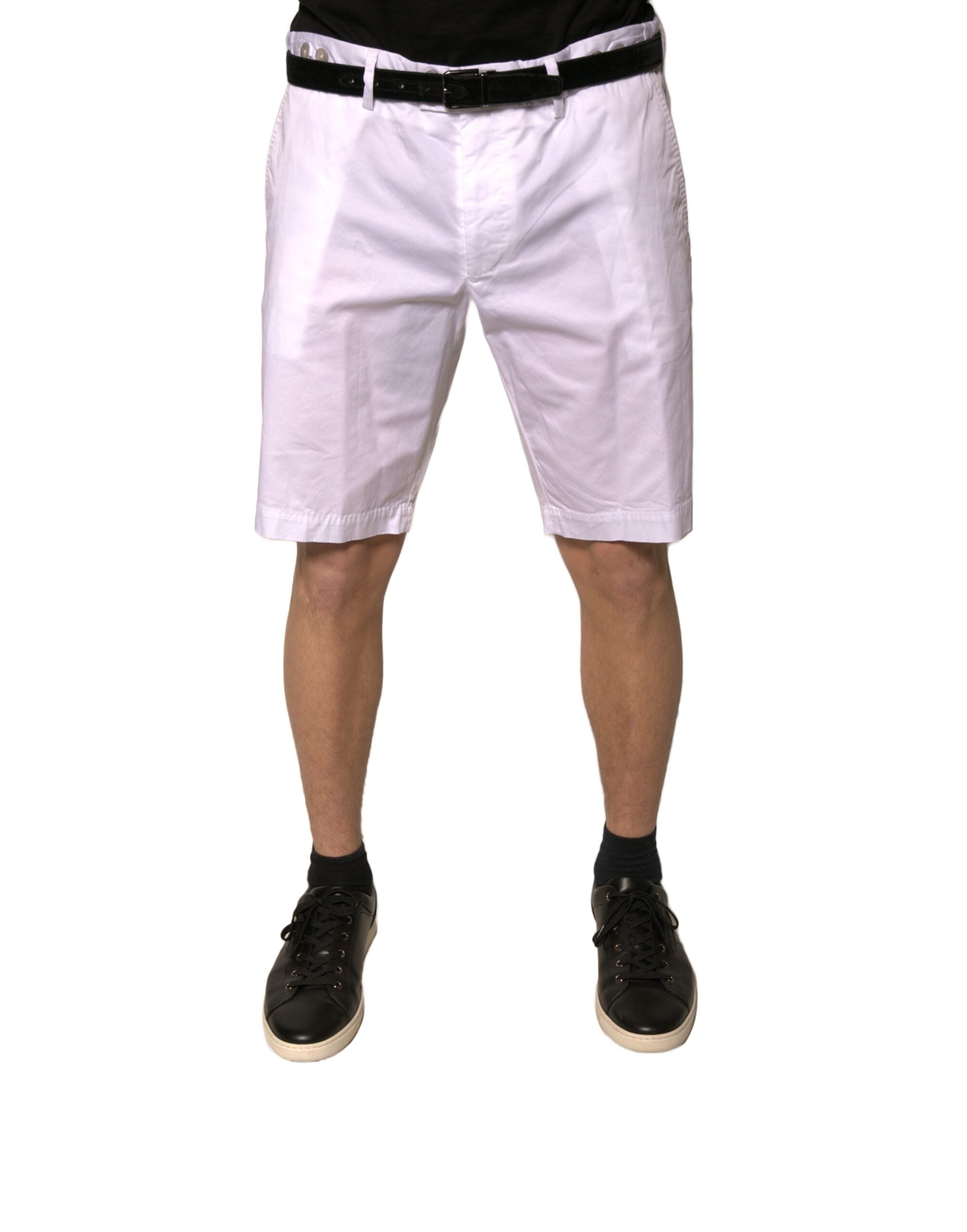 Dolce & Gabbana White Chinos Cotton Stretch Casual Men's Shorts