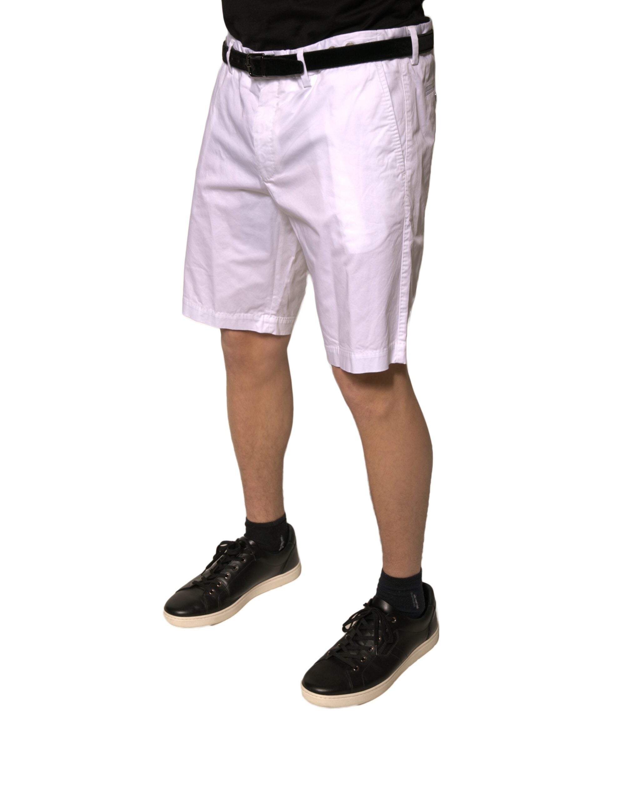 Dolce & Gabbana White Chinos Cotton Stretch Casual Men's Shorts