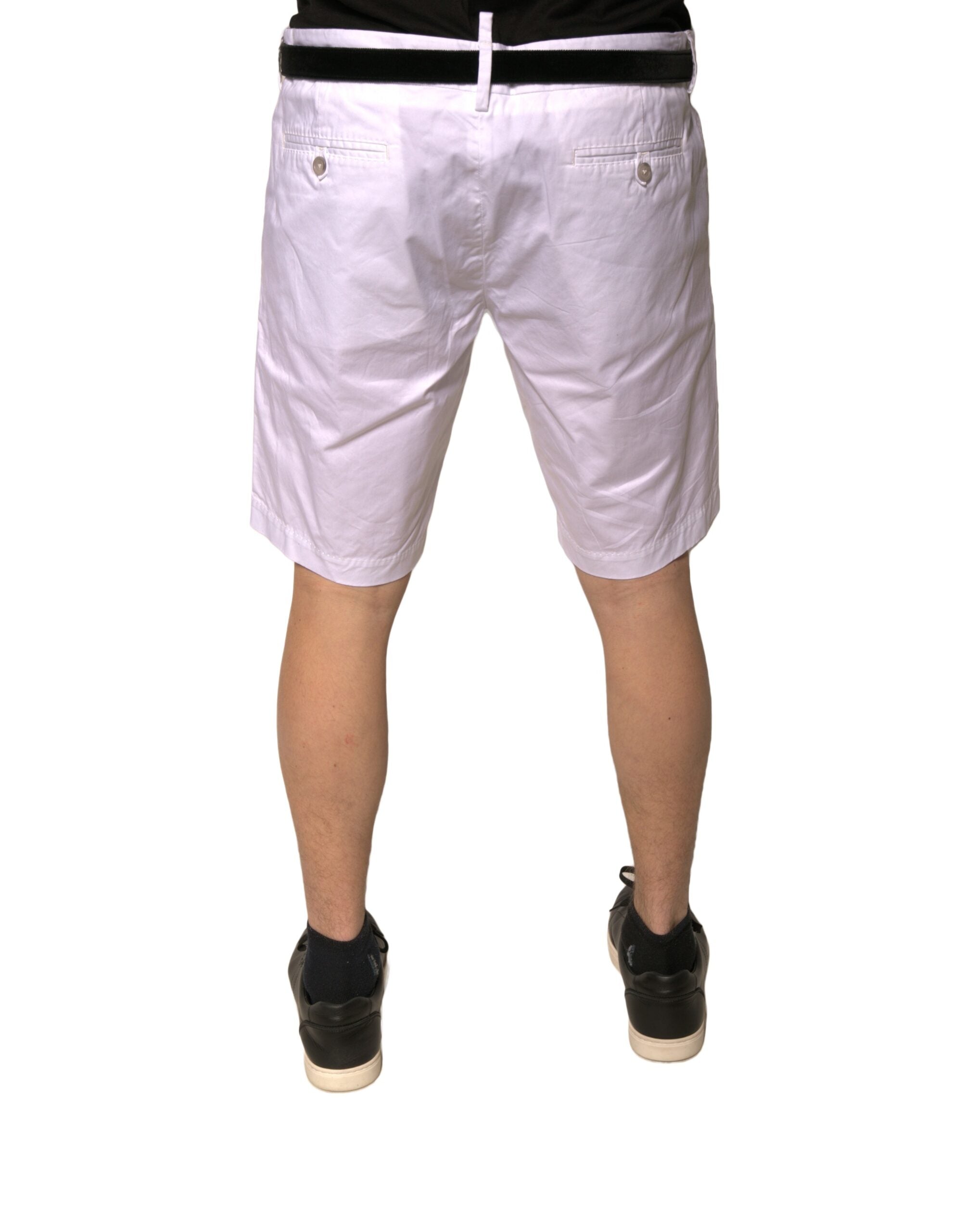 Dolce & Gabbana White Chinos Cotton Stretch Casual Men's Shorts