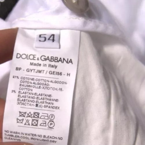 Dolce & Gabbana White Chinos Cotton Stretch Casual Men's Shorts