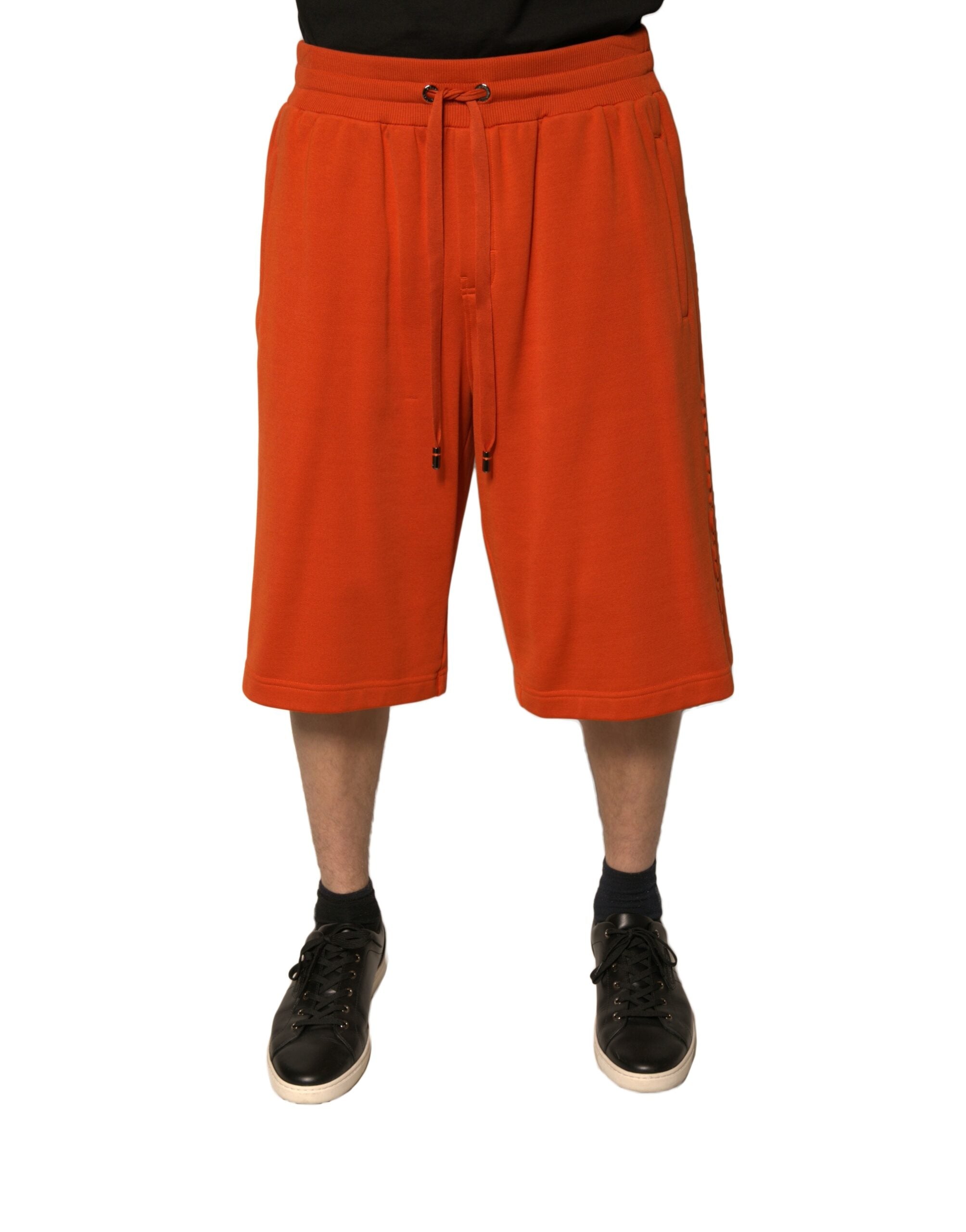 Dolce & Gabbana Orange Cotton Blend Men Bermuda Men's Shorts (Pre-Owned)