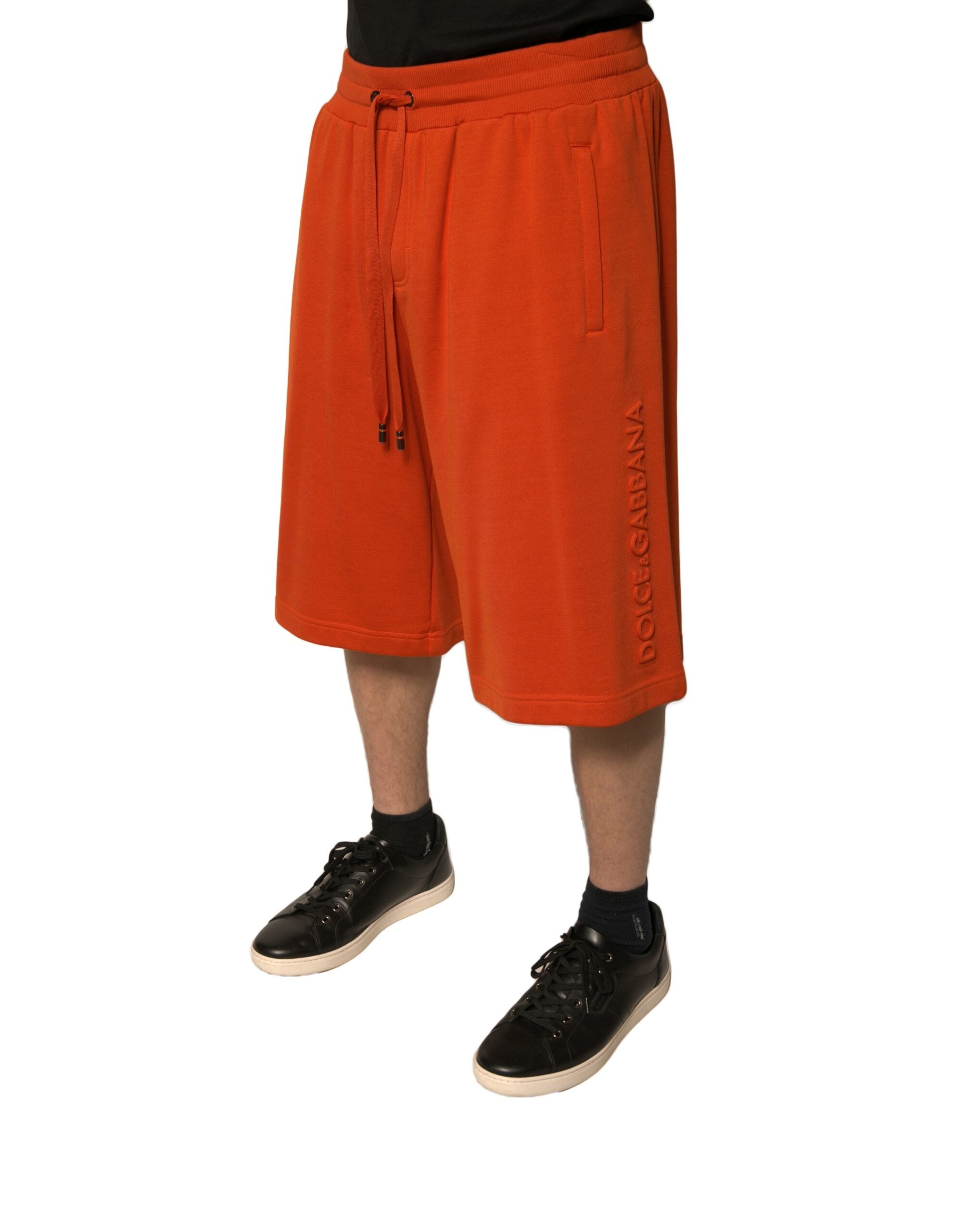 Dolce & Gabbana Orange Cotton Blend Men Bermuda Men's Shorts (Pre-Owned)