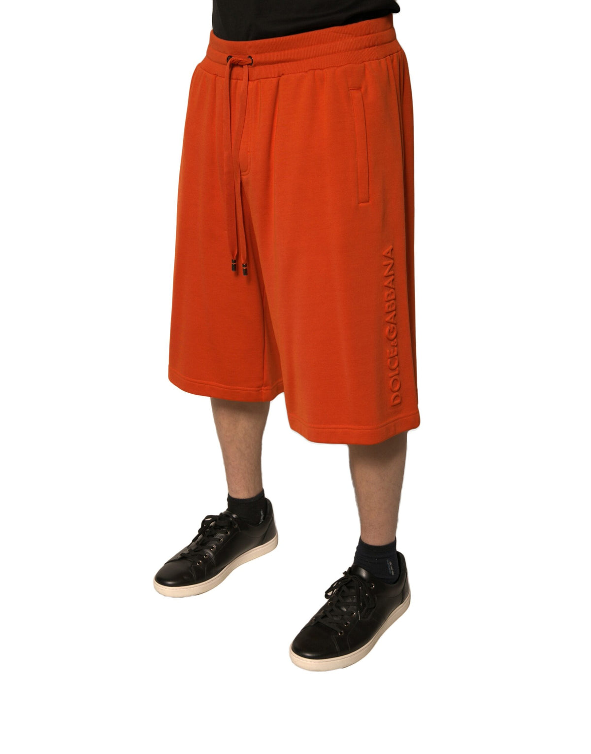 Dolce & Gabbana Orange Cotton Blend Men Bermuda Men's Shorts (Pre-Owned)