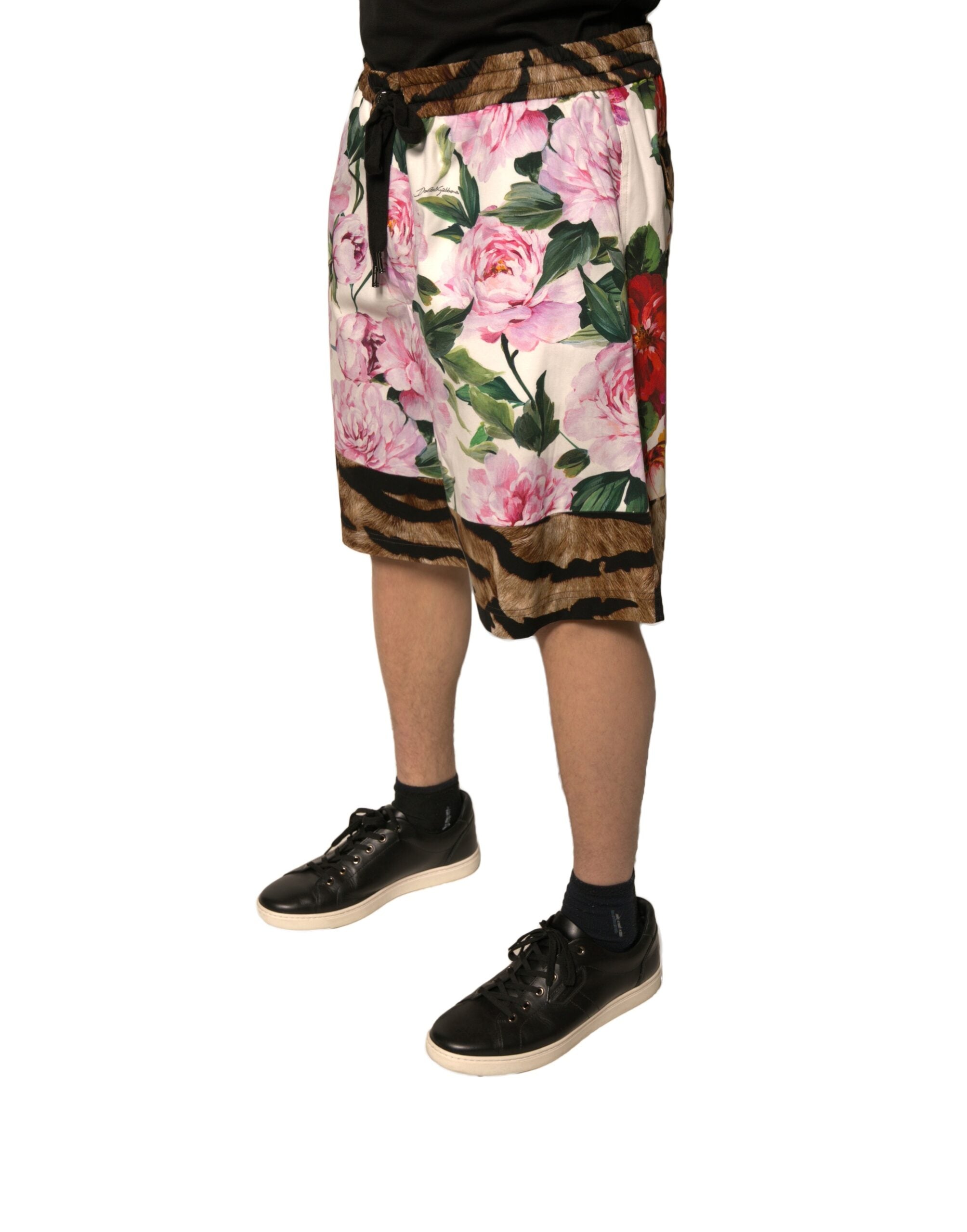 Dolce & Gabbana Multicolor Floral Cotton Men Bermuda Men's Shorts (Pre-Owned)