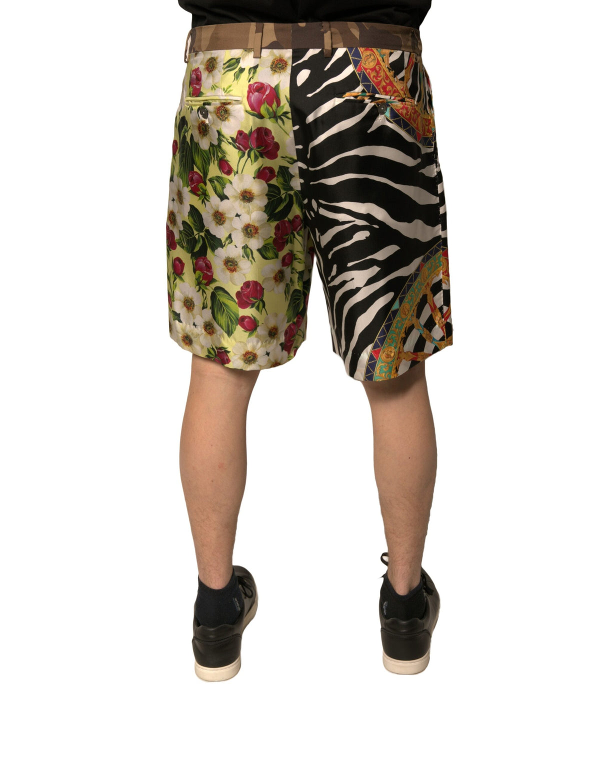 Dolce & Gabbana Multicolor Patchwork Silk Men Chino Men's Shorts