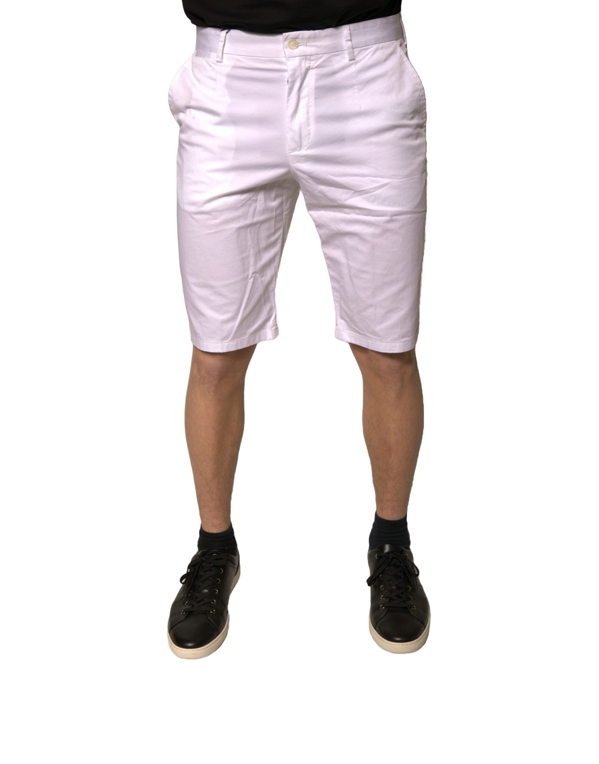 Dolce & Gabbana White Chinos Cotton Stretch Casual Men's Shorts (Pre-Owned)