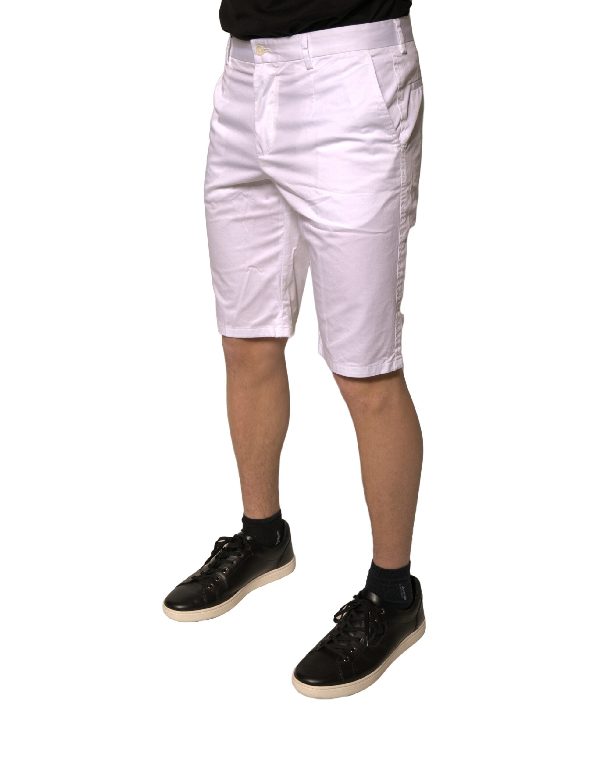 Dolce & Gabbana White Chinos Cotton Stretch Casual Men's Shorts (Pre-Owned)