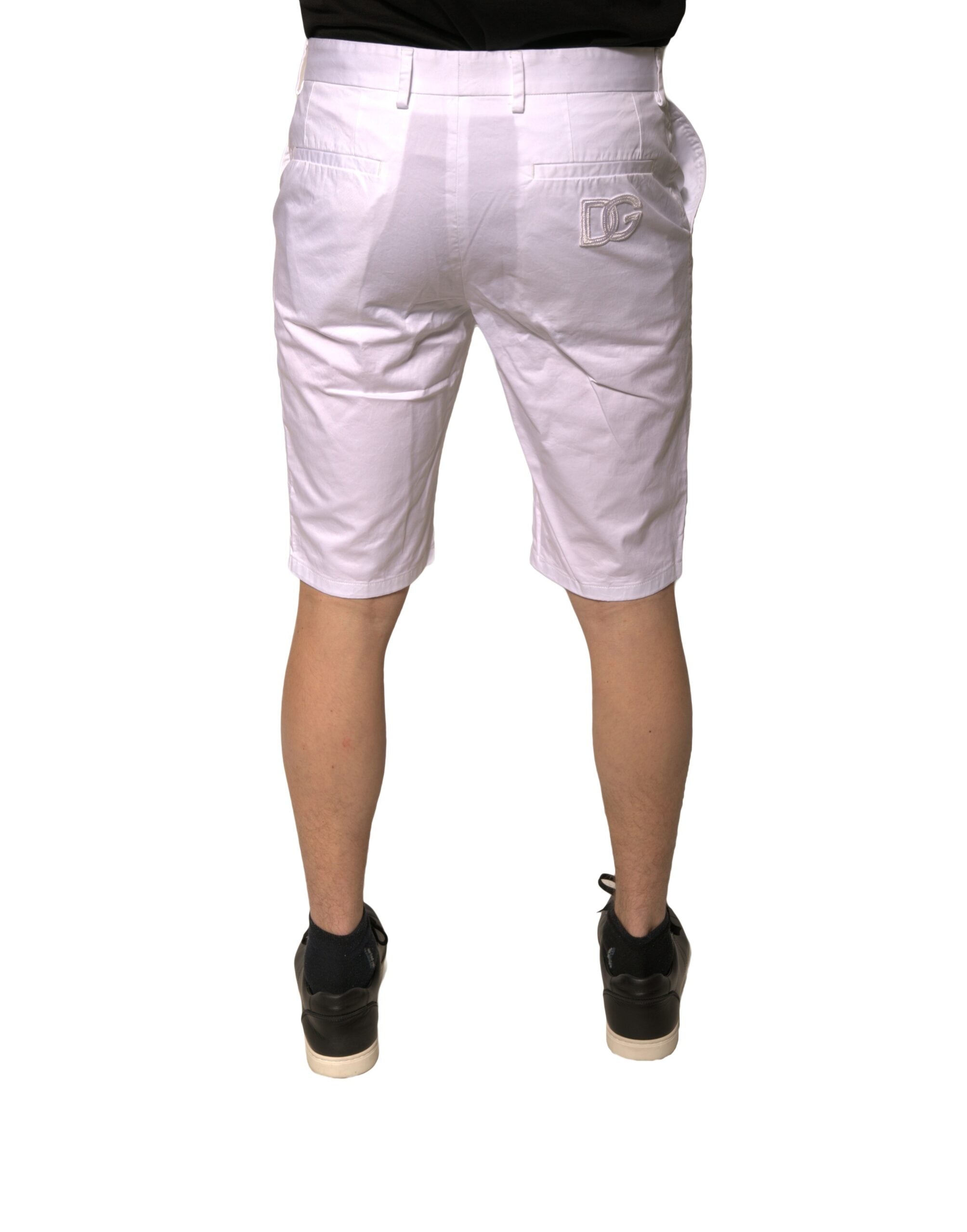 Dolce & Gabbana White Chinos Cotton Stretch Casual Men's Shorts (Pre-Owned)