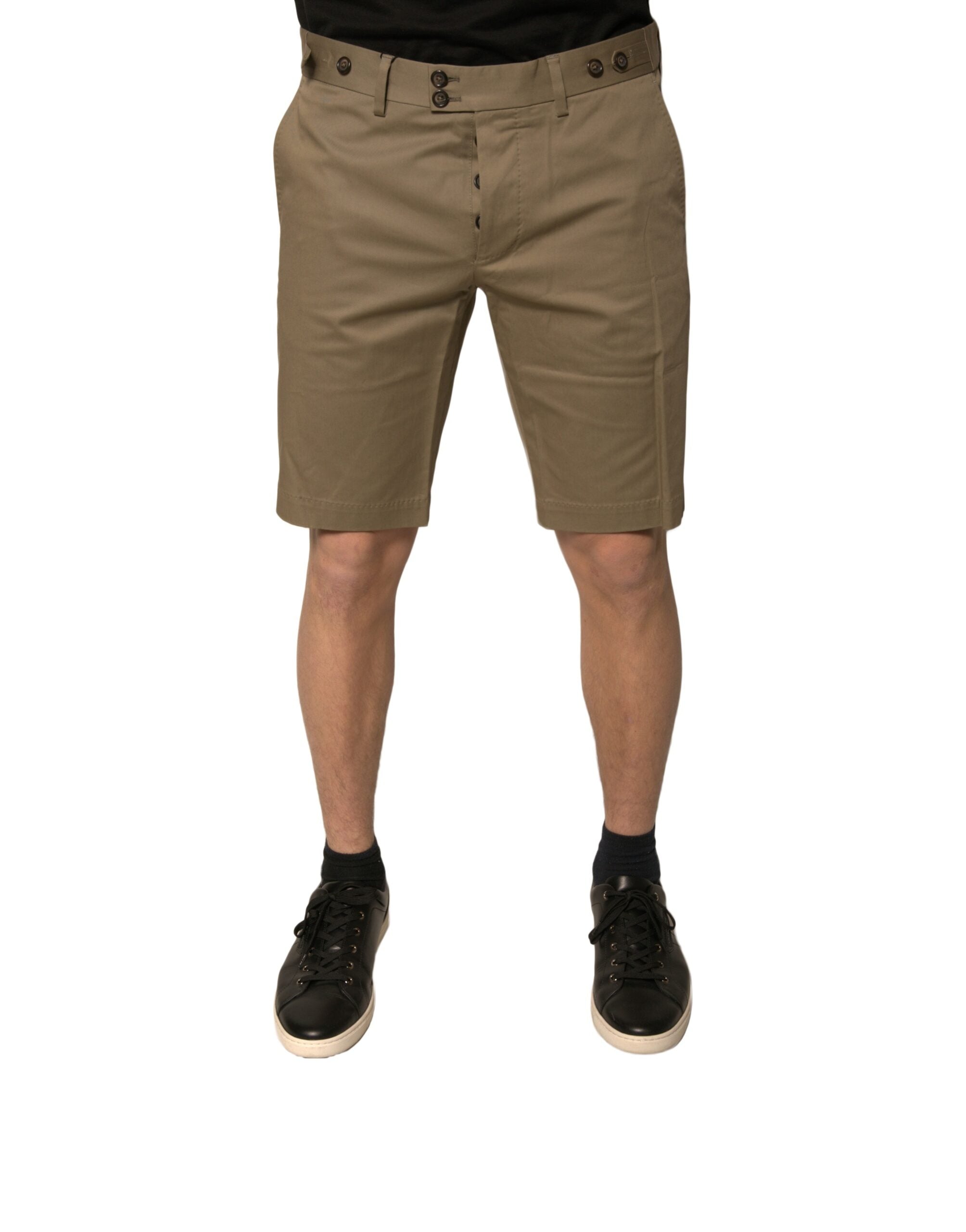 Dolce & Gabbana Brown Chino Cotton Stretch Casual Men's Shorts